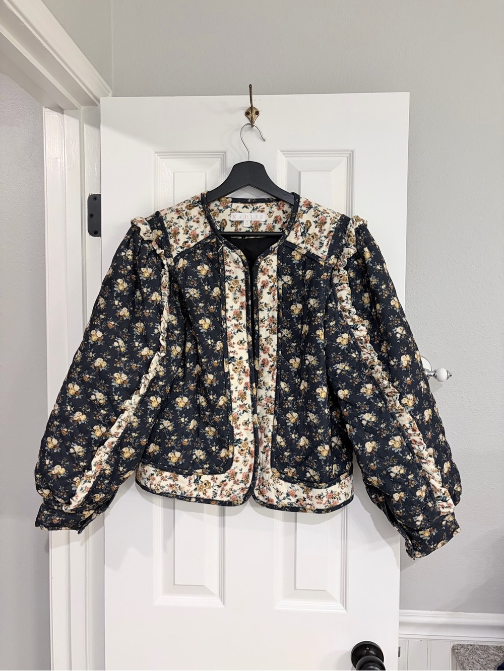 Vintage Inspired Karlie Floral Corduroy Novelty Jacket Women’s Medium